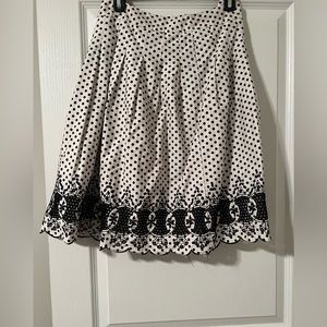 White and Black Polka Dot Skirt